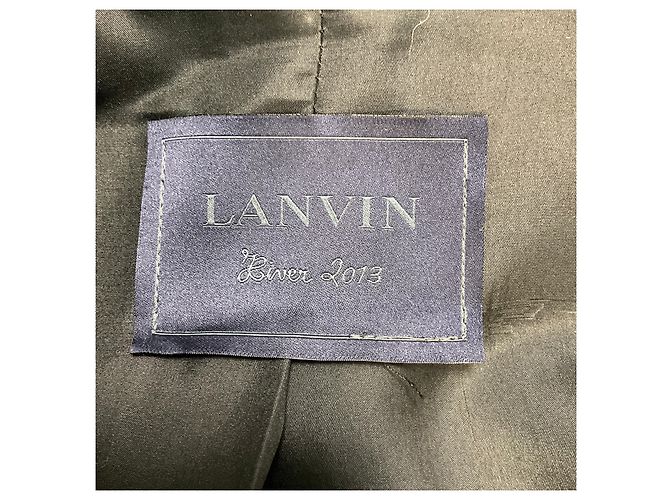 Lanvin Wollmantel Braun / Schwarz / Anthrazitgrau - Ansicht 4