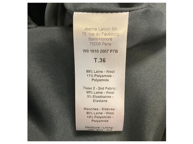 Lanvin Wollmantel Braun / Schwarz / Anthrazitgrau - Ansicht 5