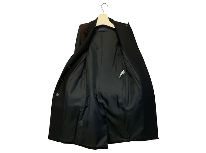 Lanvin Wollmantel Braun / Schwarz / Anthrazitgrau - Ansicht 6