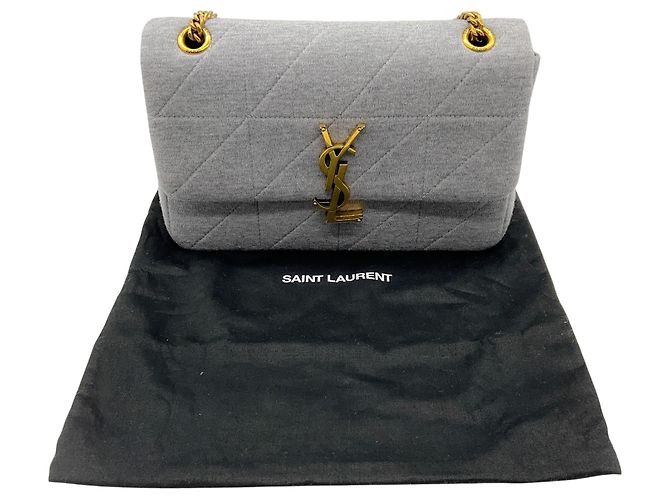 Autre Marque Borsa a tracolla Jamie mini matelassé in jersey grigio Saint Laurent - vista 9
