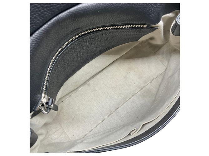 Borsa a tracolla Sideby in pelle martellata nera The Row - vista 10