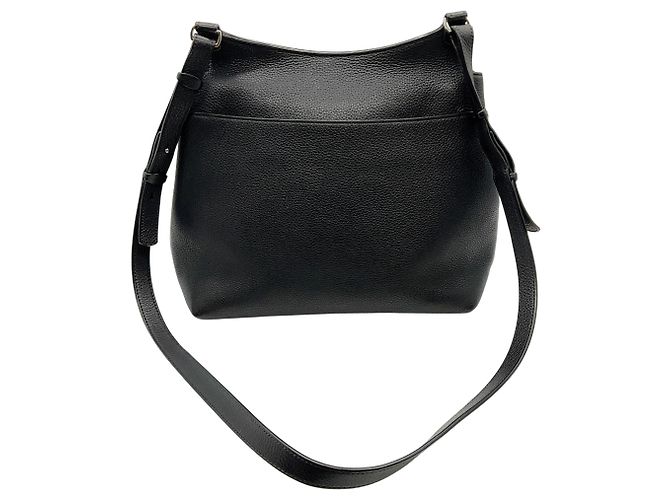 Borsa a tracolla Sideby in pelle martellata nera The Row - vista 3