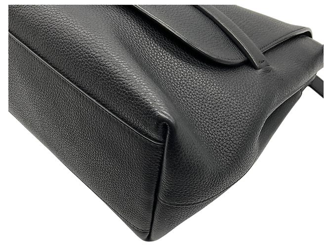 Borsa a tracolla Sideby in pelle martellata nera The Row - vista 5