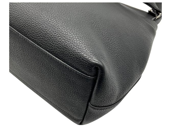 Borsa a tracolla Sideby in pelle martellata nera The Row - vista 7