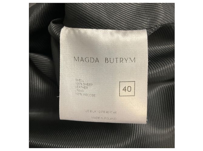 Magda Butrym Oversized Lammleder Mantel Schwarz - Ansicht 5