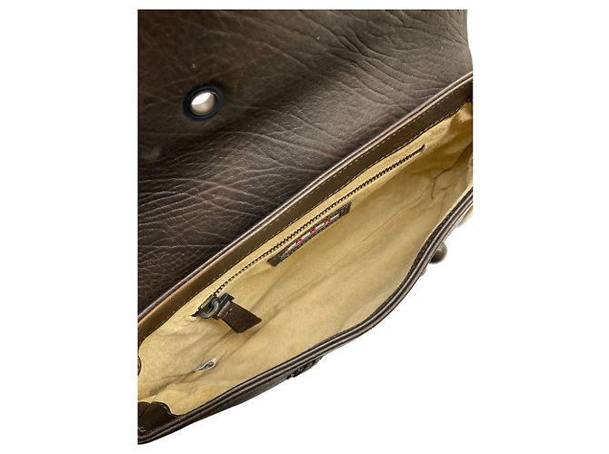 Borsa a tracolla Marni in pelle marrone con occhielli - vista 7