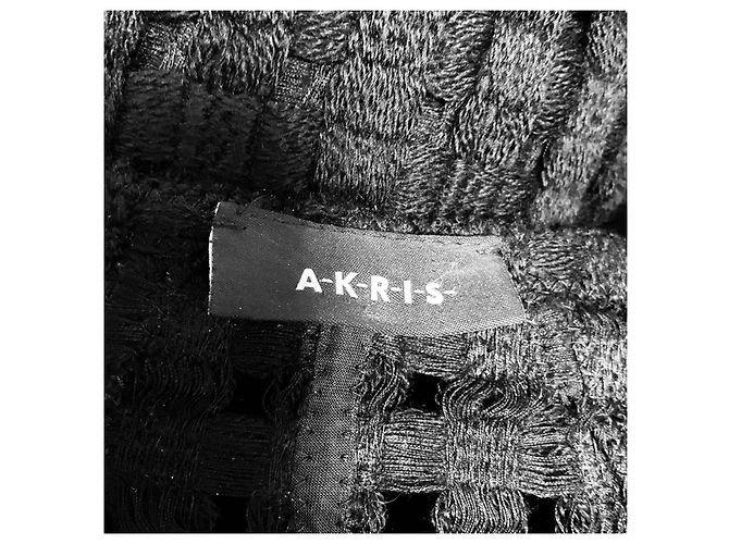 Akris Black Embroidered Wool Lattice Zip Front Jacket - view 4