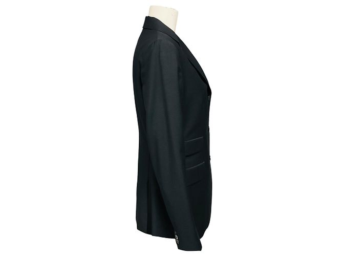 Autre Marque Diane Firsten Charcoal Grey Three Button Wool and Mohair Blazer - view 2