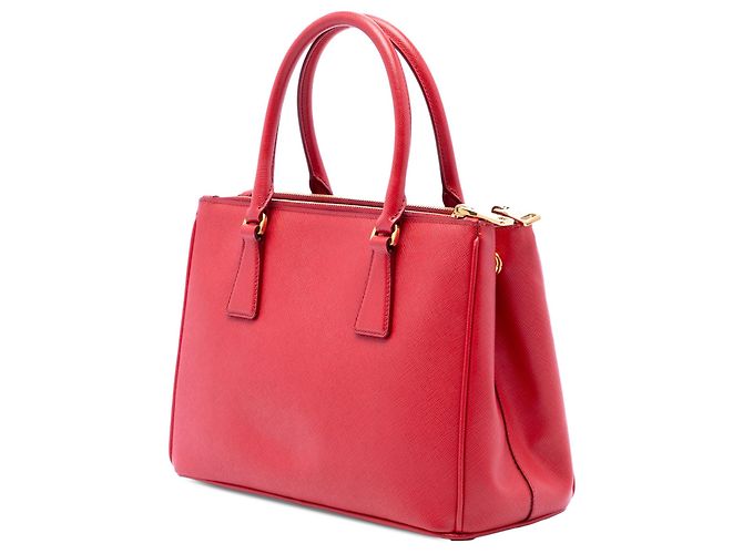 Borsa Prada Galleria Double Zip Medium in Saffiano rossa - vista 2