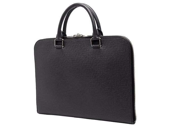 Borsa business slim Louis Vuitton Taiga Porte Documents nera - vista 2