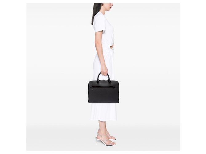 Borsa business slim Louis Vuitton Taiga Porte Documents nera - vista 6