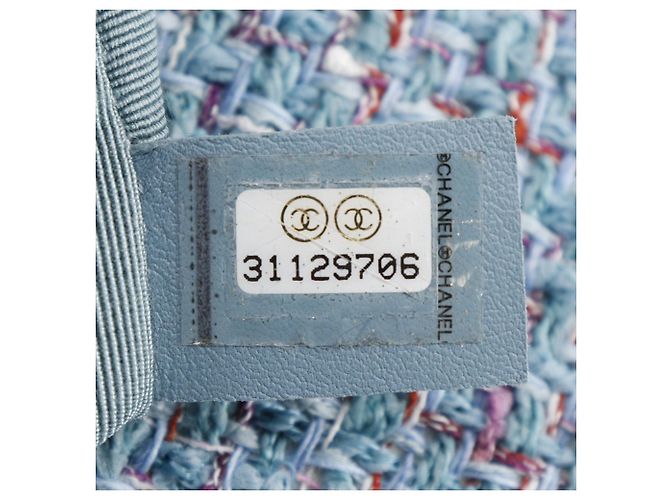 Borsa Chanel 19 Flap Medium in Tweed Blu - vista 5