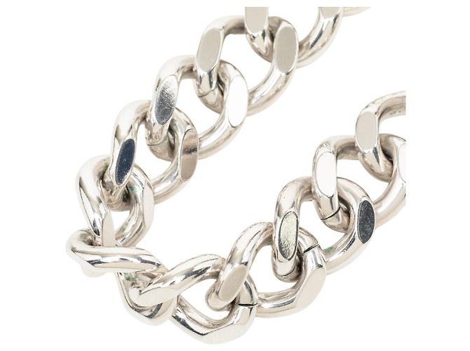Collana a catena Dior in ottone con icona CD argentata - vista 2