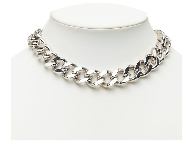 Collana a catena Dior in ottone con icona CD argentata - vista 5