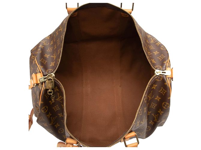 Borsa da viaggio Louis Vuitton Monogram Keepall Bandouliere 50 Marrone - vista 4