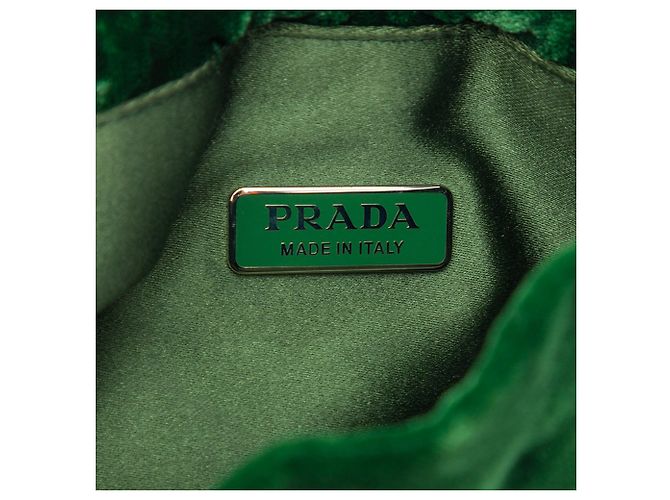 Pouch Prada Beaded Velluto verde - vista 5