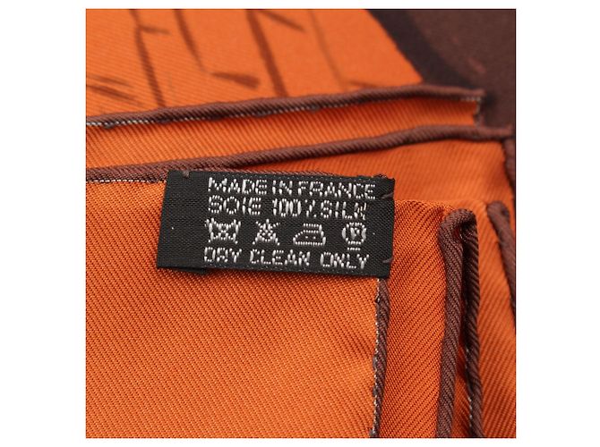 Foulard di seta Hermès Les Boxes 90 Arancione - vista 4