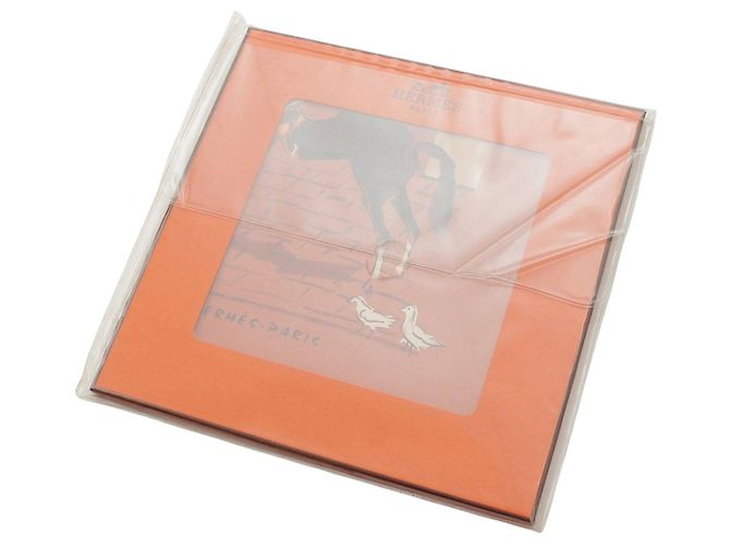 Foulard di seta Hermès Les Boxes 90 Arancione - vista 9