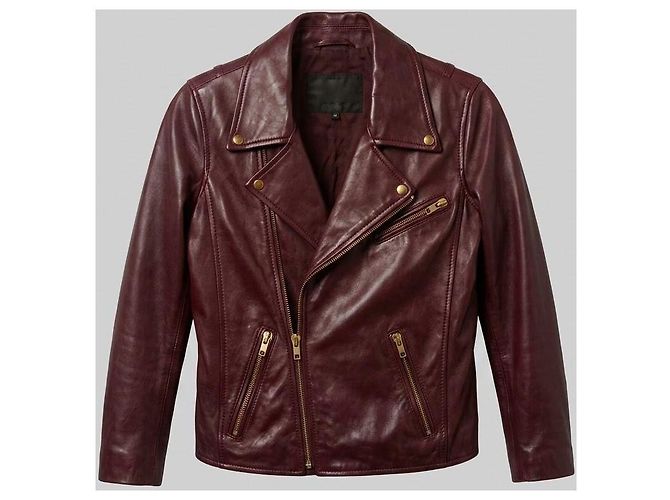 Maje Lederjacke in Bordeauxrot - Ansicht 3