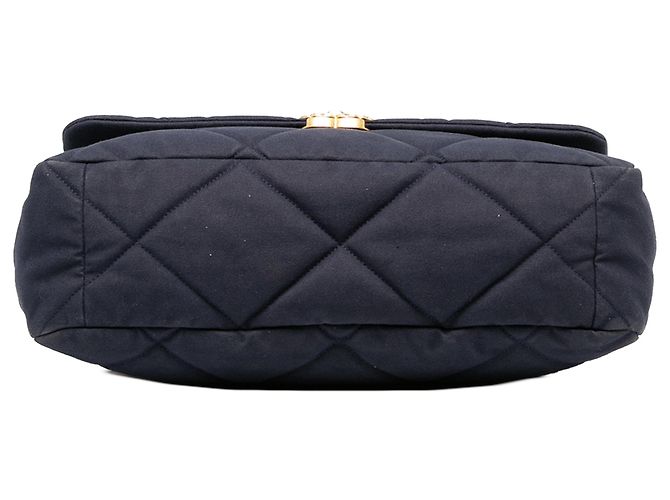 Borsa Chanel Maxi Canvas 19 Flap Satchel Blu - vista 3