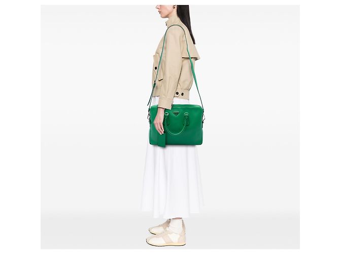 Borsa Business Prada Saffiano Verde - vista 6