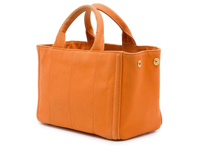Borsa Orange Prada Small Canvas Canapa Bijoux Satchel - vista 2