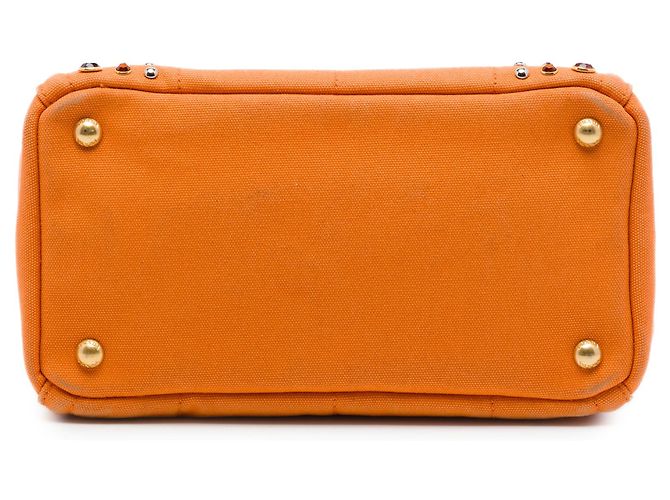 Borsa Orange Prada Small Canvas Canapa Bijoux Satchel - vista 3