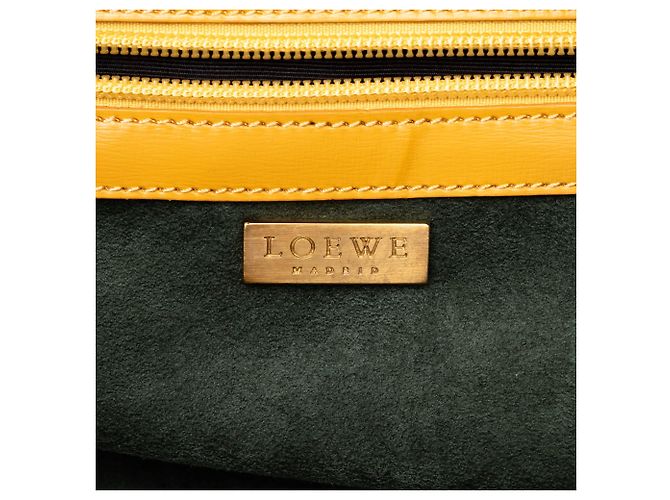Borsa da viaggio LOEWE in pelle gialla con logo - vista 5