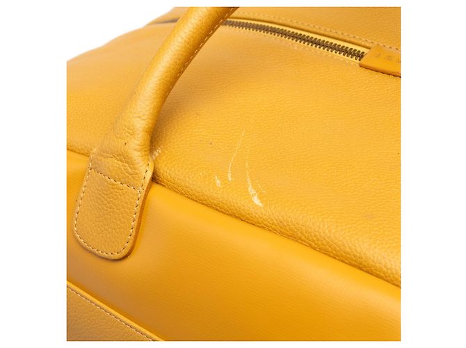 Borsa da viaggio LOEWE in pelle gialla con logo - vista 6
