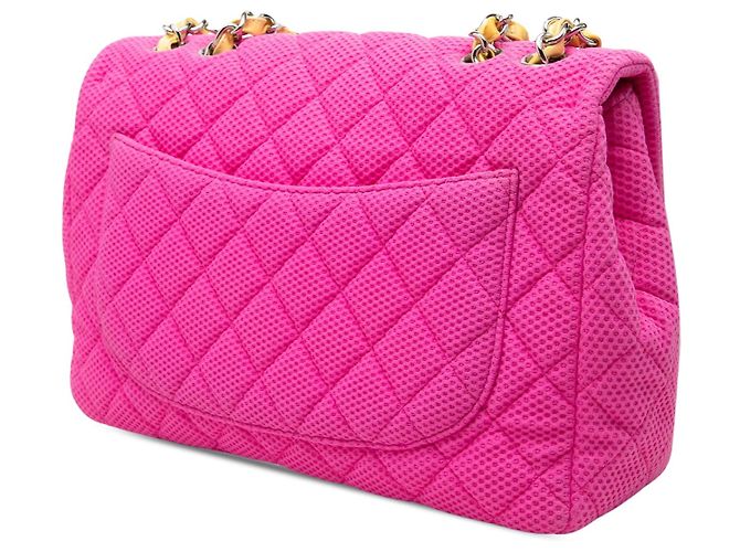 Borsa a Tracolla Chanel Jumbo Classic Mesh Single Flap Rosa - vista 2