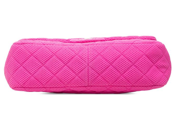 Borsa a Tracolla Chanel Jumbo Classic Mesh Single Flap Rosa - vista 3