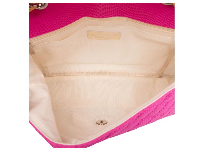 Borsa a Tracolla Chanel Jumbo Classic Mesh Single Flap Rosa - vista 4