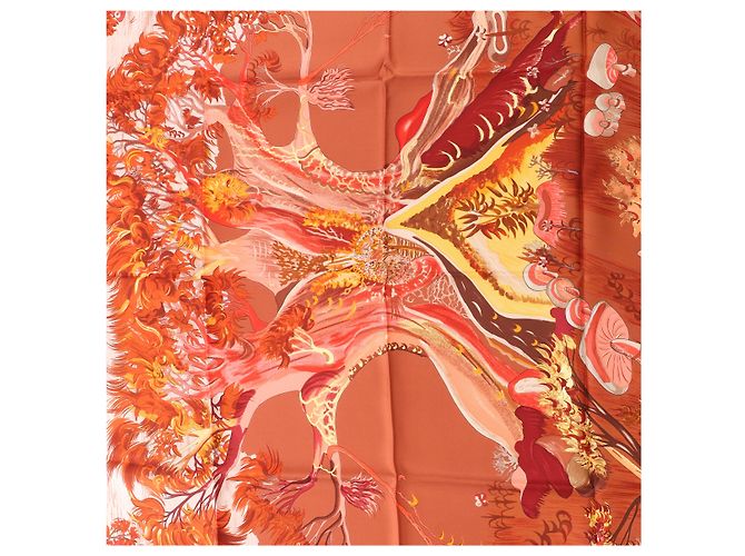 Hermès Carré 90 "Kuggor Tree" Seidentuch in Rot - Ansicht 12