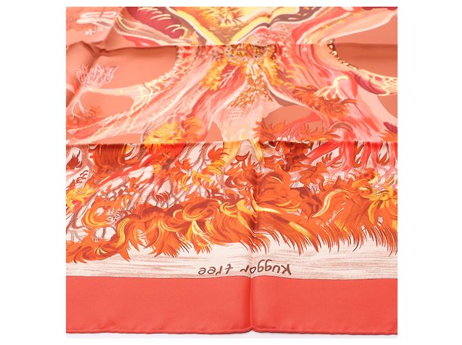 Hermès Carré 90 "Kuggor Tree" Seidentuch in Rot - Ansicht 6