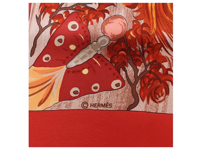 Hermès Carré 90 "Kuggor Tree" Seidentuch in Rot - Ansicht 9