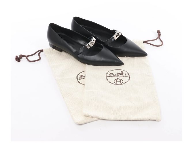 Hermès Kelly 25SS Leather Ballet Flat in Black 251002Z, Size EU 36 - vista 14