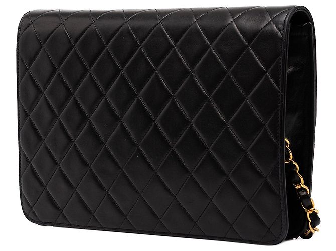 Borsa a tracolla Chanel Medium CC Quilted Lambskin Single Flap Nera - vista 2