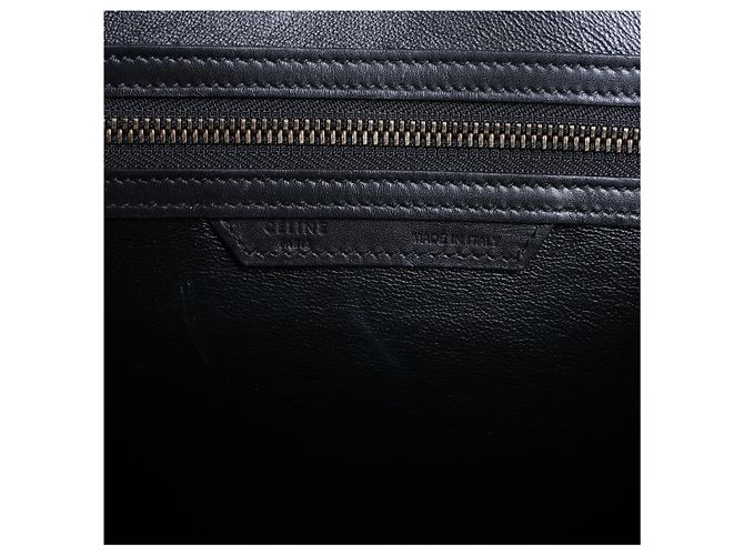 Céline Borsa a mano Celine Luggage Micro in pelle Nero x Bianco - vista 9