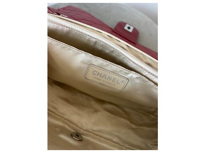Borsa a patta Chanel in pelle traforata rossa - vista 18