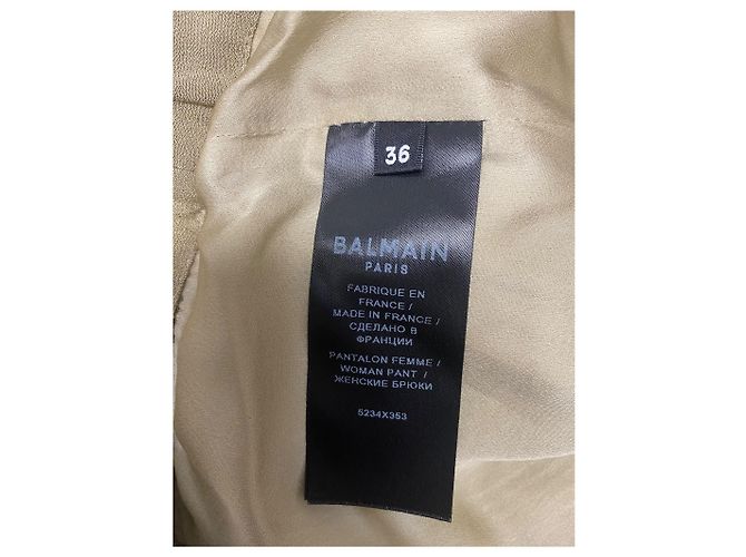 Balmain Paris Gold Sequin Embossed Button Trousers – Size 36 - Ansicht 4