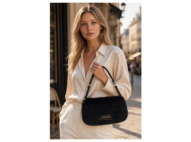 Borsa Christian Dior Malice Pelliccia Astrakhan Nera - vista 3