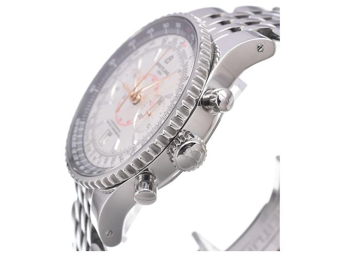 Breitling Navitimer Montbrillant Chronograph Automatic Stainless Steel and Leather 38 - vista 3