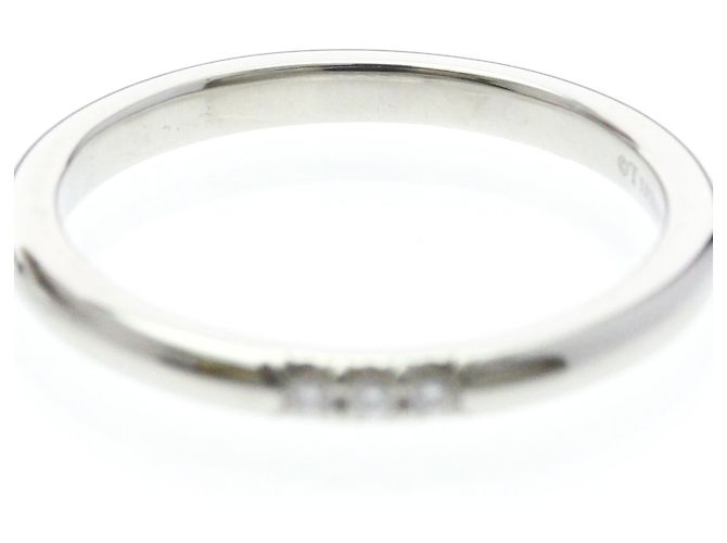 Autre Marque Tiffany Forever Wedding Ring 3P Diamond Platinum Band - Ansicht 5
