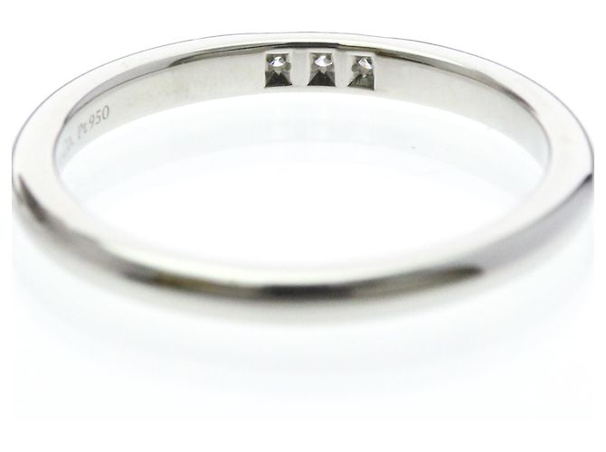 Autre Marque Tiffany Forever Wedding Ring 3P Diamond Platinum Band - Ansicht 7