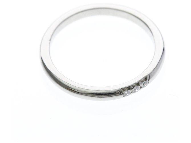 Autre Marque Tiffany Forever Wedding Ring 3P Diamond Platinum Band - Ansicht 9