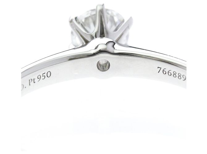 Autre Marque Tiffany Diamant-Solitärring aus Platin - Ansicht 8