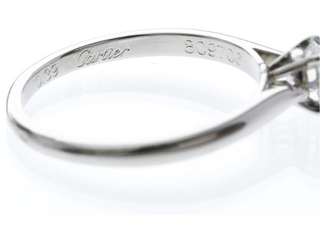 Cartier Diamant-Solitärring aus Platin - Ansicht 7
