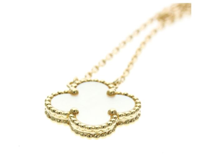 Collana Van Cleef & Arpels Vintage Alhambra in oro giallo 18K - vista 4