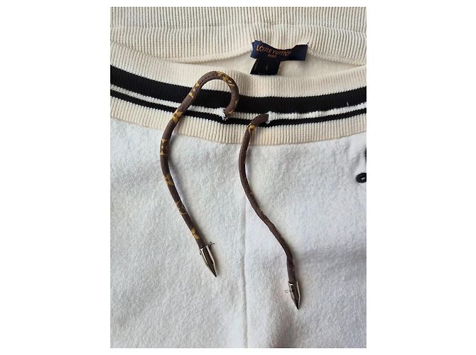 Louis Vuitton pantalón de chándal de lana y algodón crema - vista 6