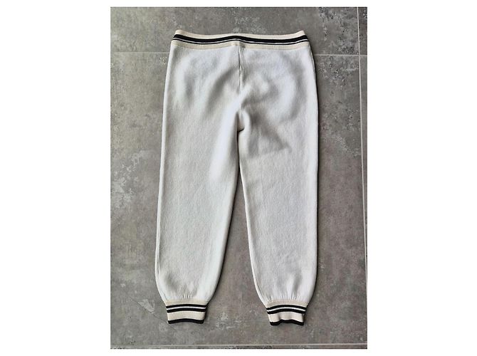 Louis Vuitton pantalón de chándal de lana y algodón crema - vista 7